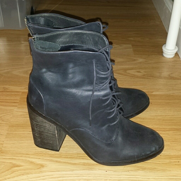 Navy Blue Ankle Boots