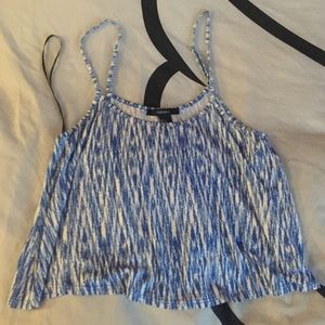 Blue and white crop top