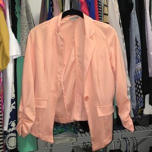 Coral 3/4 sleeve blazer