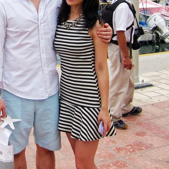 Lipsy Dress with Frill Hem in Stripe - Picture 4 of 4