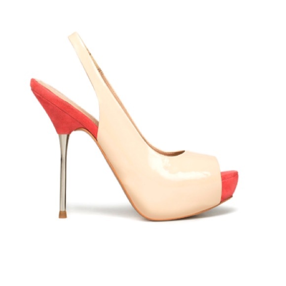 Zara nude peep toe sandals 8