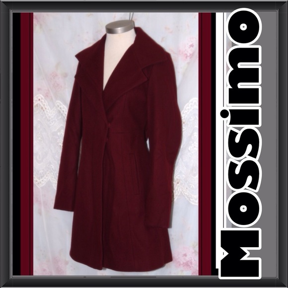 Wine Red Mossimo pea coat / Jacket size Small wool