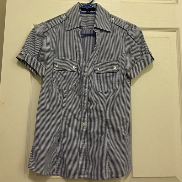 Express v neck button down shirt
