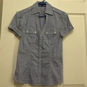 Express v neck button down shirt