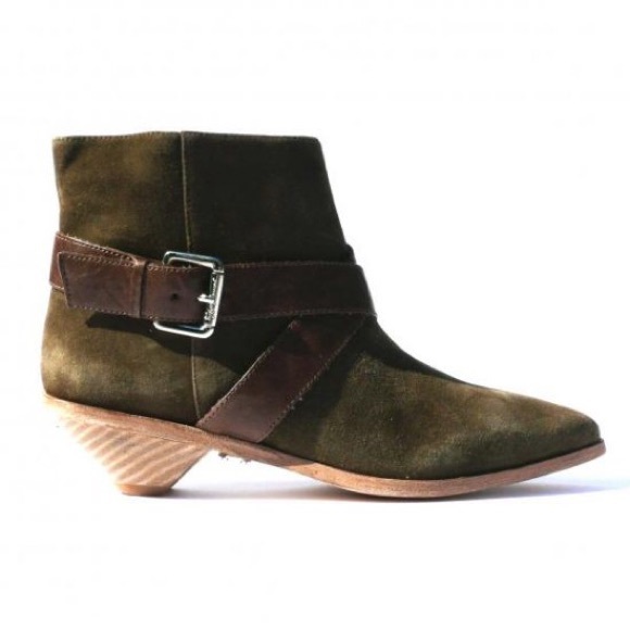 Matt Bernson Suede Ankle Bootie, Olive - NIB
