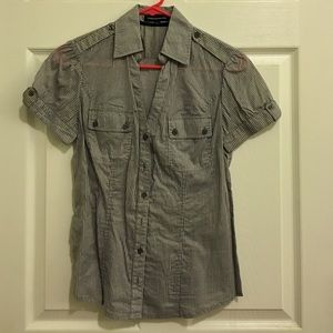 Express v neck button down shirt