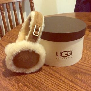 Chestnut Ugg Earmuffs with Gold Buckle