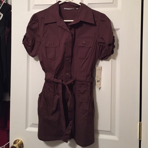 Brown button down top that ties