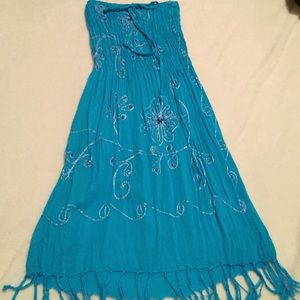 Turquoise swimsuit cover up