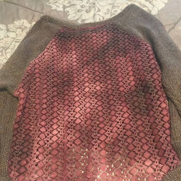 Brown sweater with lace back