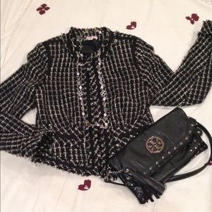 Merona Black and White Wool blend blazer