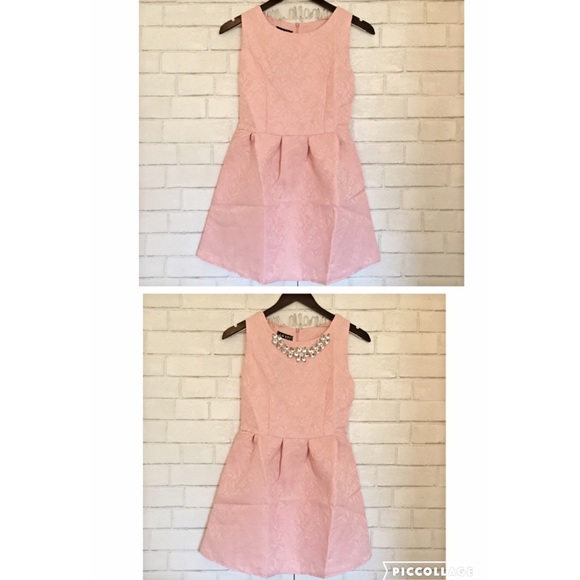 {25% off Sale} Rhinestone Pink Fit & Flare Dress - Picture 3 of 4