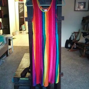 Rainbow ?? color strapless dress