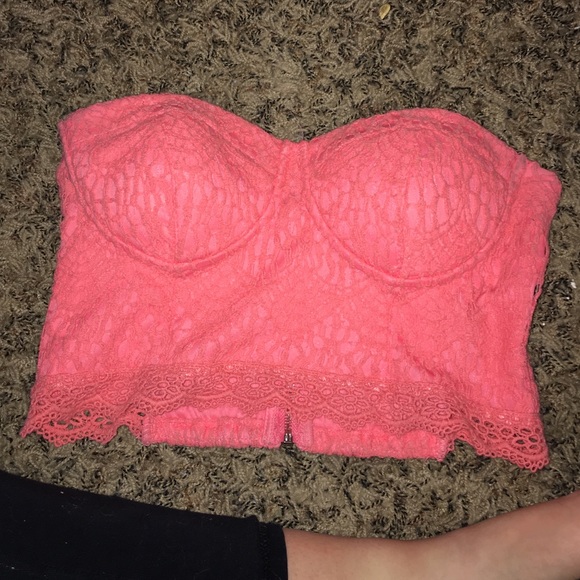 BRIGHT CORAL BRALETTE/BUSTIER