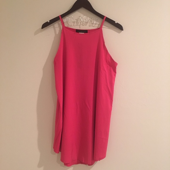 🆑 Boho Cami Mini Slip Dress in Hot Pink - Picture 2 of 3