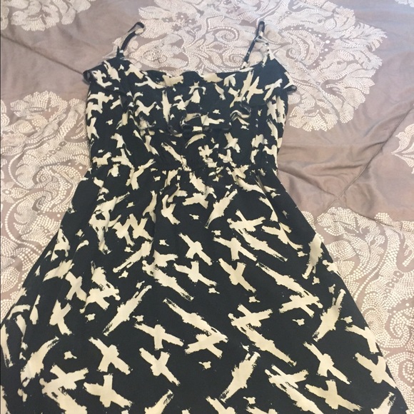 Black and cream mini dress