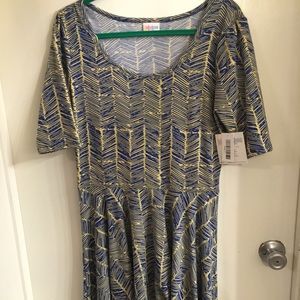 Nicole lularoe Beautiful blue and yellow