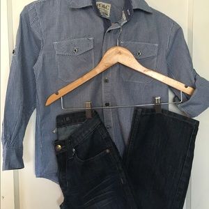 Boys size 8 PD&C jeans and shirt