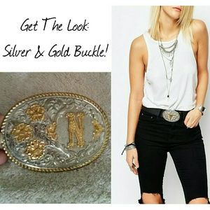 Initial N Western Belt Buckle