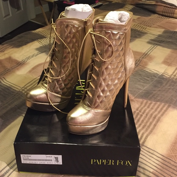 Brand new high heel gold boots