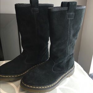 Dr. Martens black suede women's boots