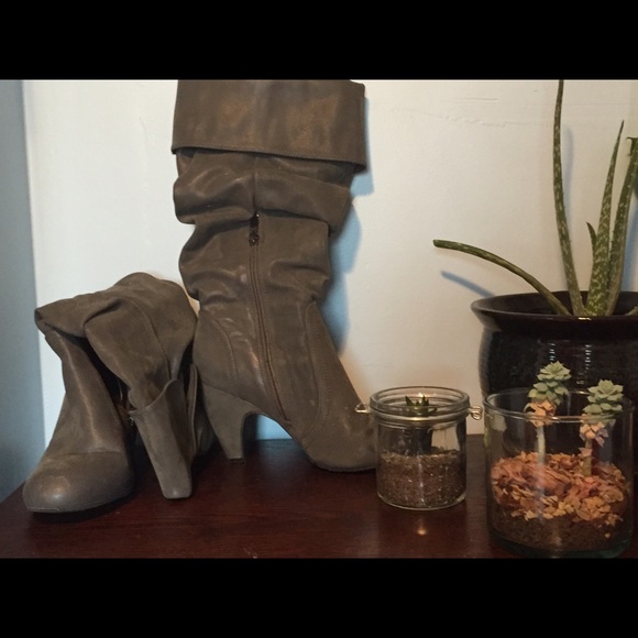 Grey Heeled Boots