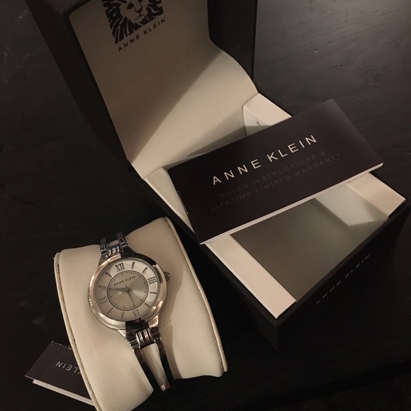 Anne Klein Silver-Toned Bangle Bracelet Watch