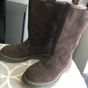 Dr. Martens chocolate suede women's boots