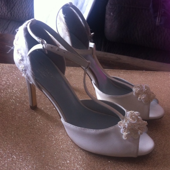 White wedding shoes