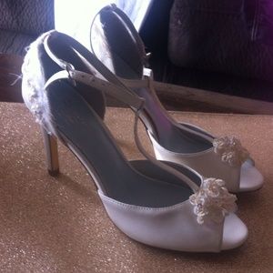 White wedding shoes