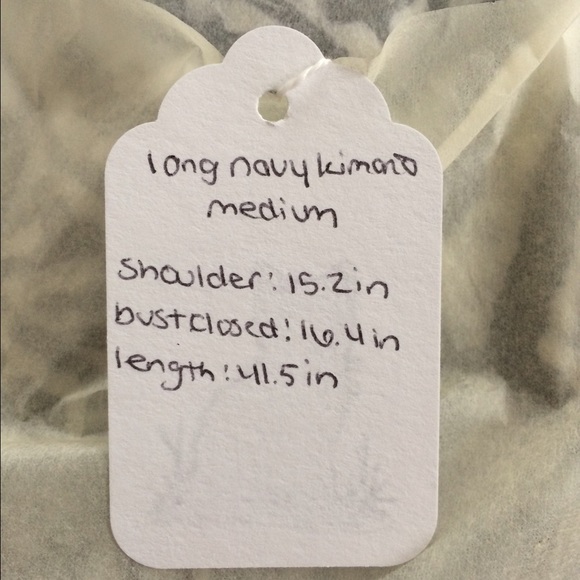 Only One Medium Left! Long Navy Kimono - Picture 2 of 2