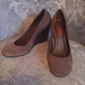 Brown Suede Michael Kors Wedge/Platform shoes