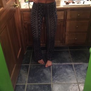 Blue patterned comfy pants