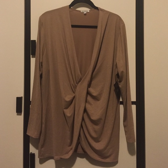 Kiyonna Wrap Cardigan in Taupe NWT