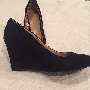 Black suede wedges. Worn for a few hours.