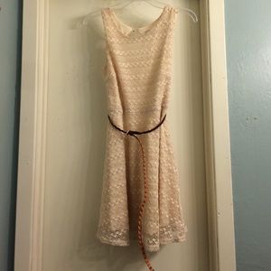 Beige laced dress