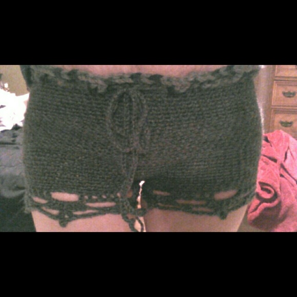 Grey Crochet Shorts - Picture 1 of 3