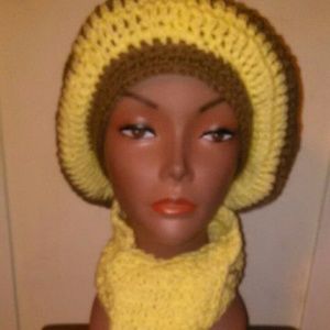 Crochet hat and scarf