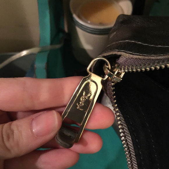 YSL silver downtown tote bag purse Euc - Picture 3 of 4