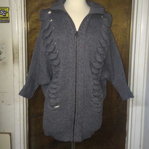 Robert Rodriguez cashmere wool gray zipper sweater