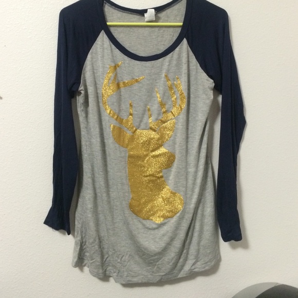 Really cute glitter deer baseball tee