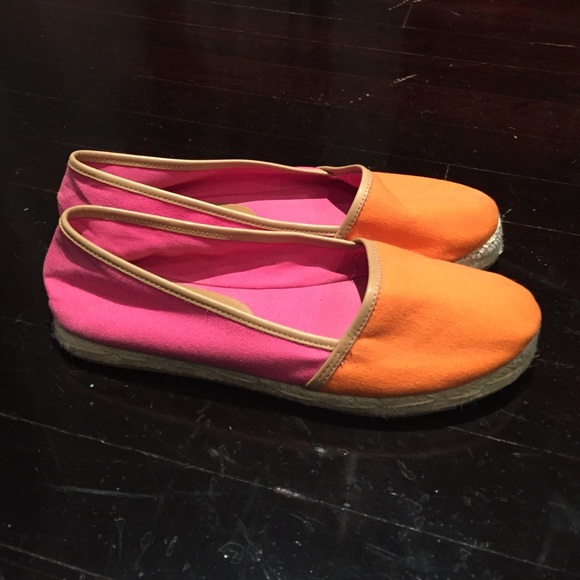 Aqua orange and pink espadrilles size 8.5