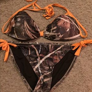 Realtree camo & orange bikini