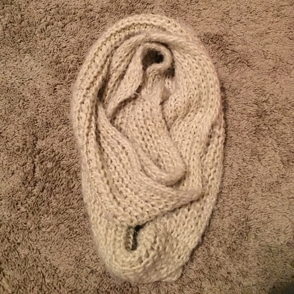 Beige Infinity Knit Scarf