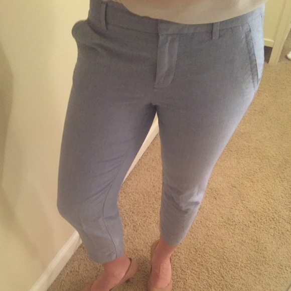 Jcrew 100% cotton cropped pants - light blue.