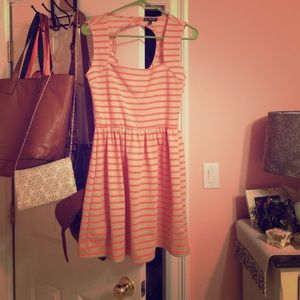 Striped open back dress *never worn*