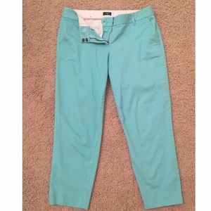 Jcrew "City Fit" cropped pants - seafoam green.