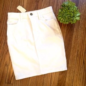 Creme Denim Skirt