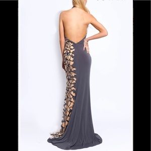 Jovani sexy drop back high neck dress. Great for prom
