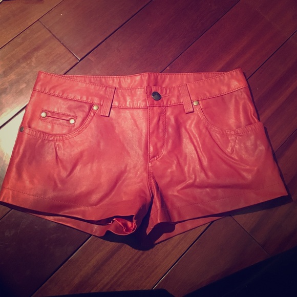Free People Leather Shorts